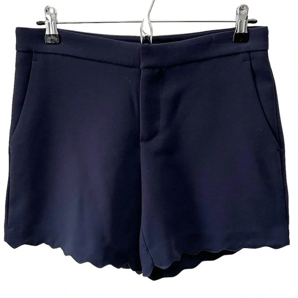 Banana Republic Shorts Scalloped Hem Navy Blue Size 0 - Picture 3 of 16